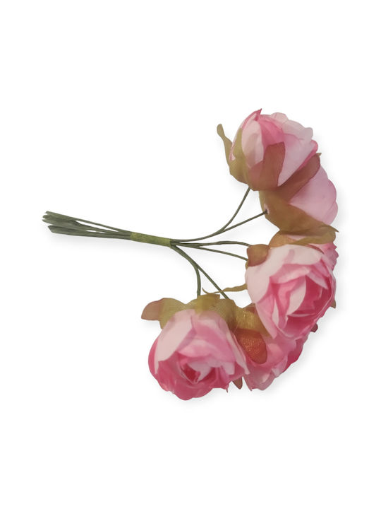 Set Mini Pink Roses 3cm 6 Pieces