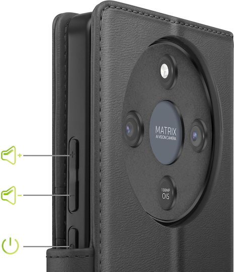 Mayaxess 2 In 1 Wallet Case Honor Magic 8 Lite Detachable Cover Black