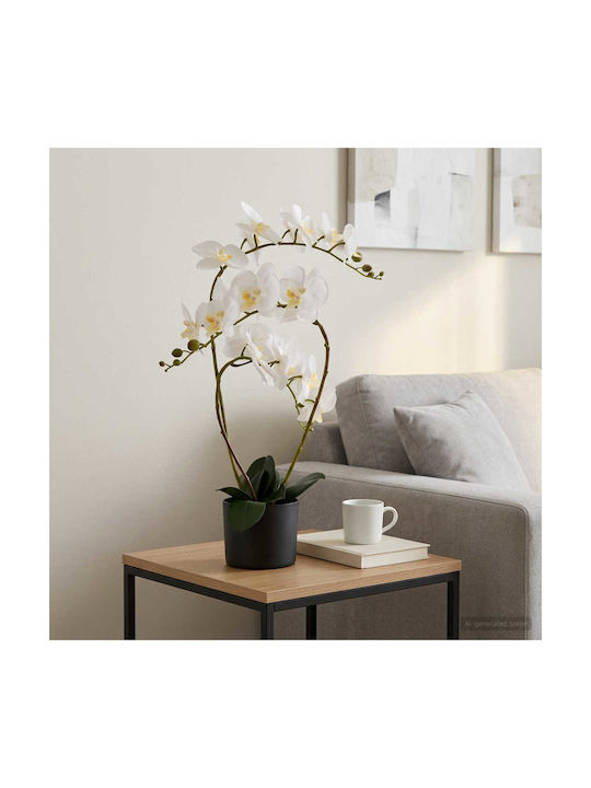 Vidaxl Artificial Orchid Plant Potted White 45 X 15 X 65 Cm