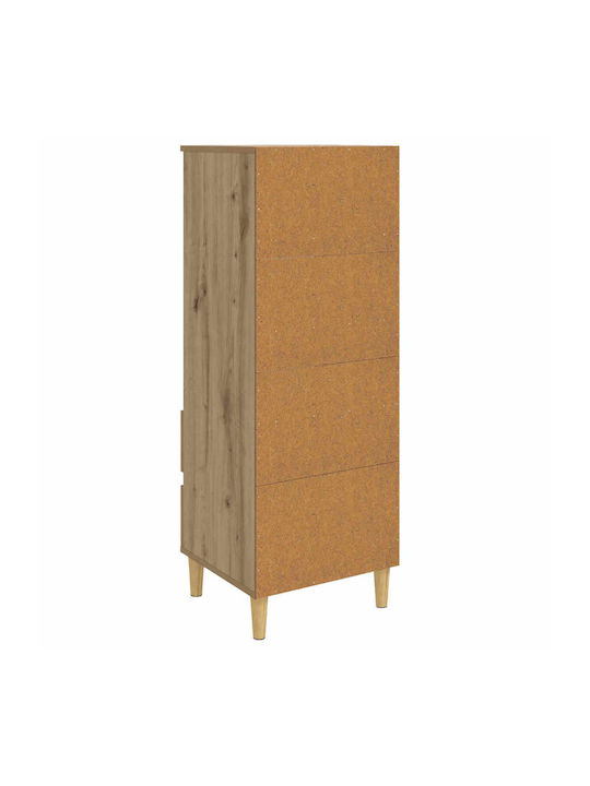 Wall Living Room Display Cabinet Made of Particle Board with Windowed Oak 40x36x110cm