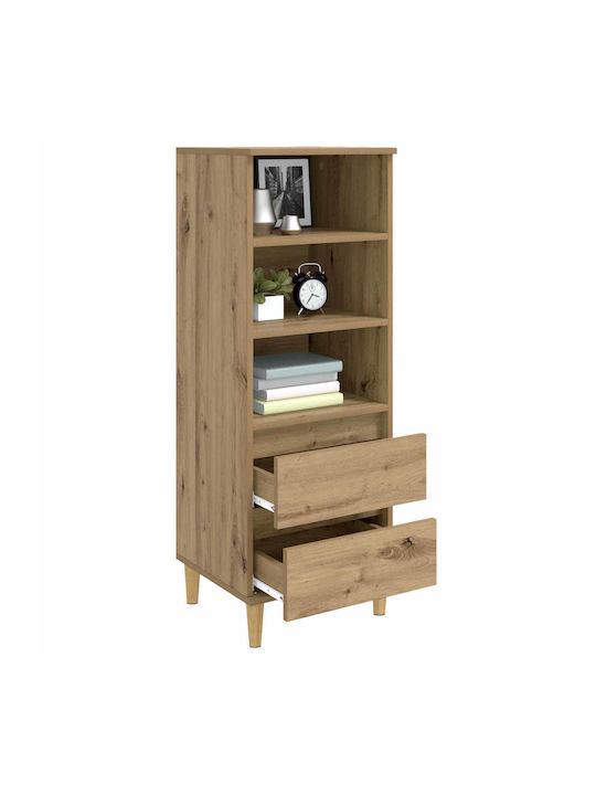 Wall Living Room Display Cabinet Made of Particle Board with Windowed Oak 40x36x110cm