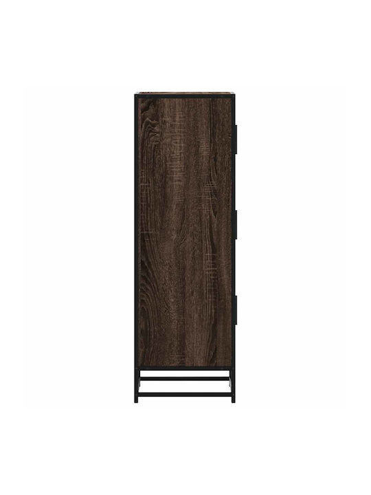 Wand Wohnzimmer Vitrine aus Holz & Metall mit Verglastem Braunen 35.5x35x106.5cm