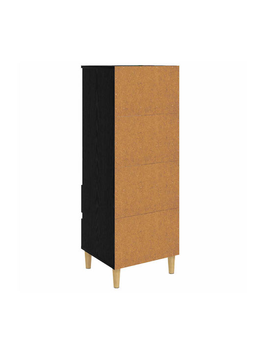Wand Wohnzimmer Vitrine aus Spanplatte mit Verglastem Schwarz 40x36x110cm