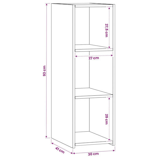 vidaXL vidaXL Поставка за баня без мивка 30x41x93 см Дъб