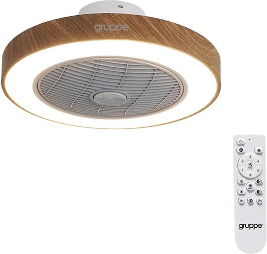 Gruppe CMBF-FS6008 Plafonieră 50cm cu Lumină Lemn Închis
