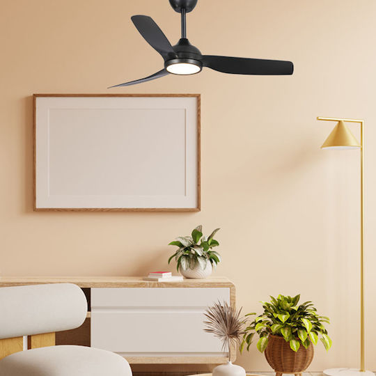 Primo PRCF-80728 Ventilator De Tavan 132cm Cu Lumină Negru