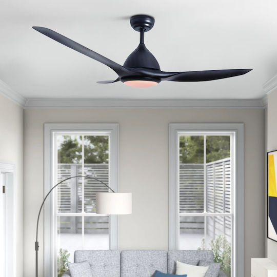 Aca Deckenventilator 132cm mit Leuchte Schwarz