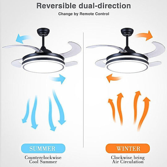 Home Lighting Fama Ceiling Fan 105cm With Black Light Fixture