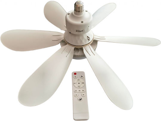 Jager Deckenventilator 52cm mit Leuchte und Fernbedienung Weiß