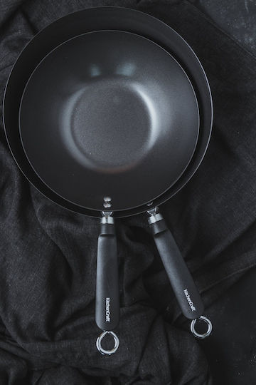 Kitchen Craft Wok από Ανθρακούχο Χάλυβα με Αντικολλητική Επίστρωση 26.5cm