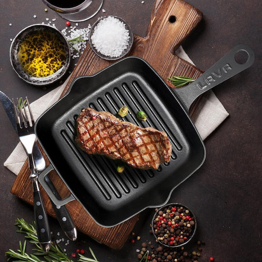 Lava Grill Pan Cast Iron with Enamel Coating 19.5cm