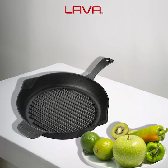 Lava Grill Pan Cast Iron with Enamel Coating 28cm