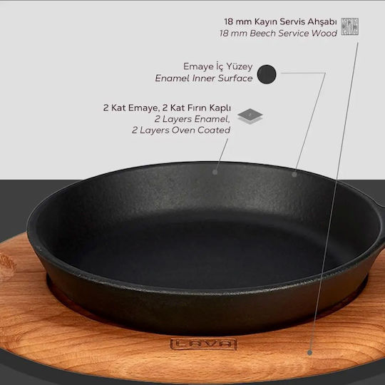 Lava Cast Iron Pan with Non-Stick Coating 16cm