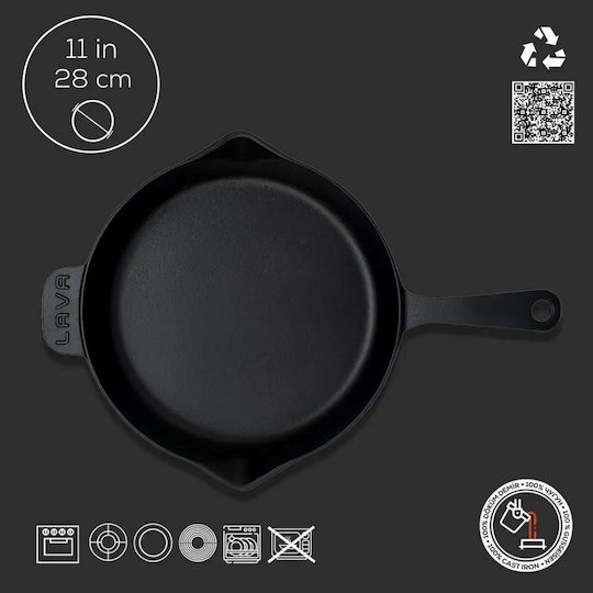 Lava Cast Iron Pan with Enamel Coating 28cm