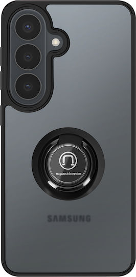Avizar Case Galaxy S26 Plus Rigid Protection 360° Rotating Ring Black Transparent