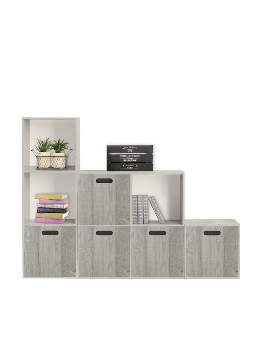 5Five Wooden Storage Box with Lid Gray 31x31x31cm 1pcs