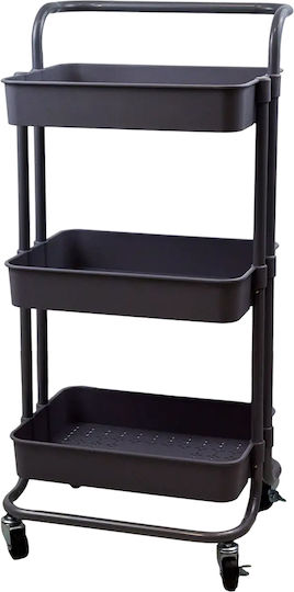 Sidirela Soni Kitchen Trolley Metallic 3 Tiers Gray 42x39x86cm