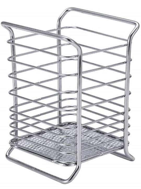 Metallisches Abtropfgestell für Besteck Silber