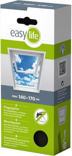 Window Mosquito Net with Velcro Permanent Polyester Black 170x140cm