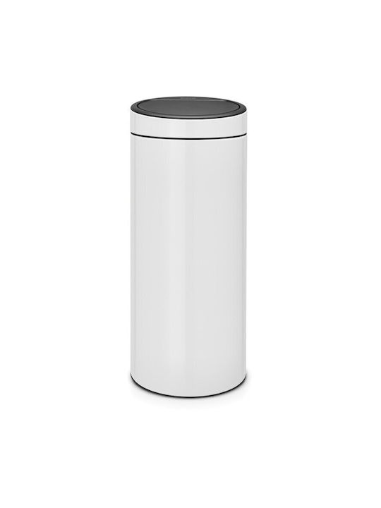 Brabantia Touch Bin New Κάδος Απορριμμάτων Μεταλλικός Λευκός 30lt