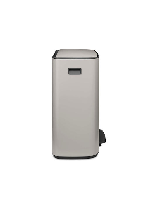 Brabantia Bo Pedal Κάδος Απορριμμάτων Πλαστικός με Πεντάλ Γκρι 30cm