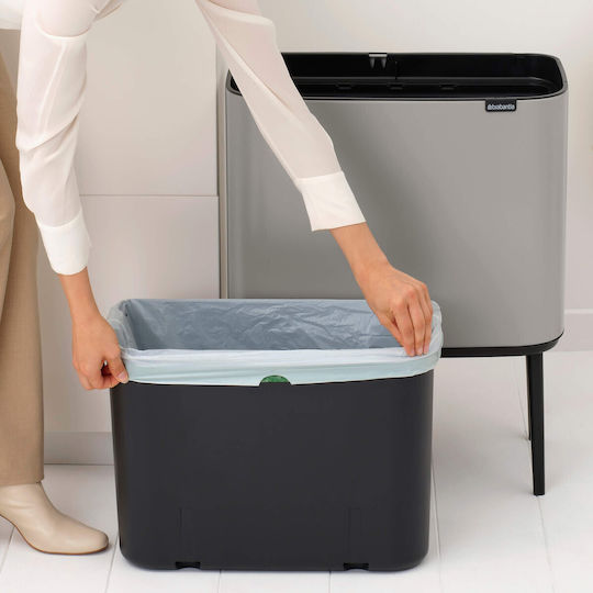 Brabantia Кошче Bo Touch за Боклук Пластмасово Тласък Сиво 36л