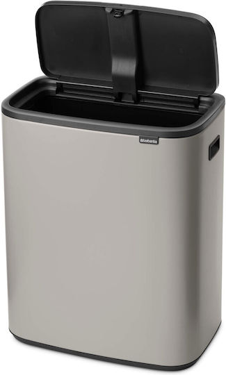 Brabantia Bo Touch Κάδος Απορριμμάτων Πλαστικός Γκρι 60lt