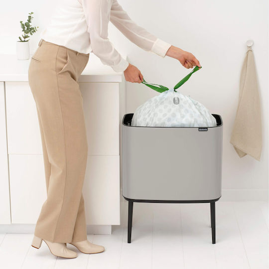 Brabantia Кошче Bo Touch за Боклук Пластмасово Тласък Сиво 36л