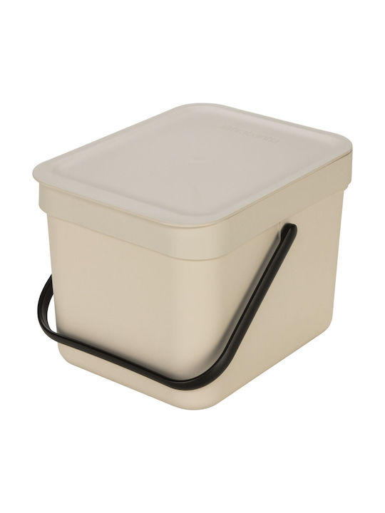 Brabantia Sort & Go Waste Bin Plastic Beige 6L