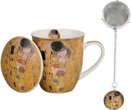 Tasse aus Porzellan mit Deckel 400ml Tasse aus Porzellan mit Deckel 400ml