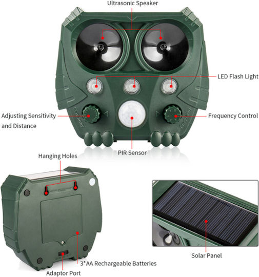 Ultrasonic Repellent Device Rodents / Birds Solar