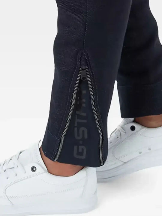 Дамски Текстилен Панталон с Ластик в Boyfriend Кройка Dark Blue