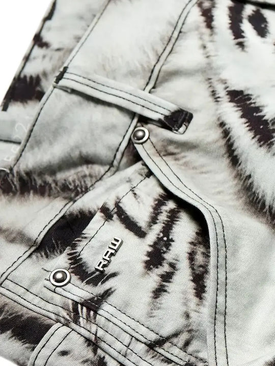 Дамски Текстилен Панталон в Boyfriend Кройка Леопардов Pharrell Williams White Tiger Print
