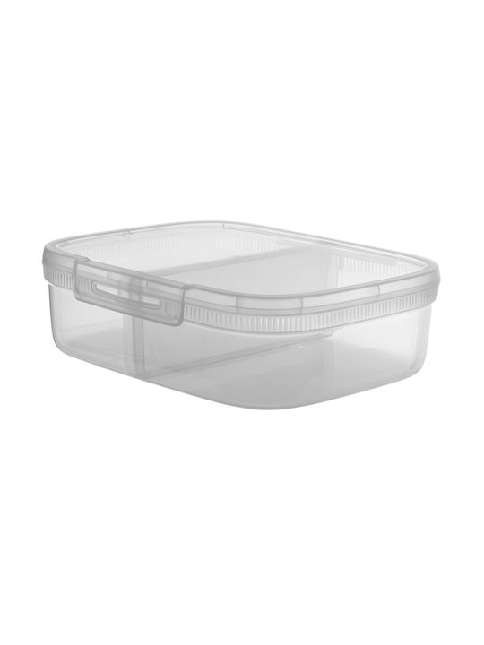 Rectangular Food Storage Container Divider 3.3L Snap Box Transparent
