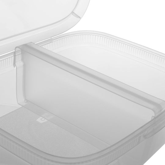 Recipient alimente dreptunghiular cu separator 3.3l Snap Box transparent