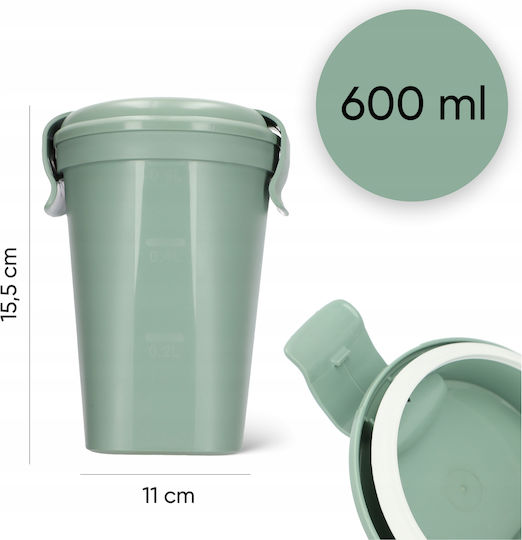 Recipient alimentar Cup Cup L 0.6l Smart Eco To Go Ø11x17cm Verde Soft