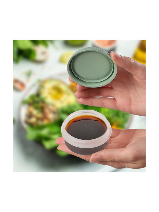 Food Containers 3 Pieces Sauce Cups Round 3x0.08L Smart Eco To Go Ø7x10cm Light Green