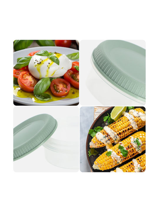 Food Containers 3 Pieces Sauce Cups Round 3x0.08L Smart Eco To Go Ø7x10cm Light Green
