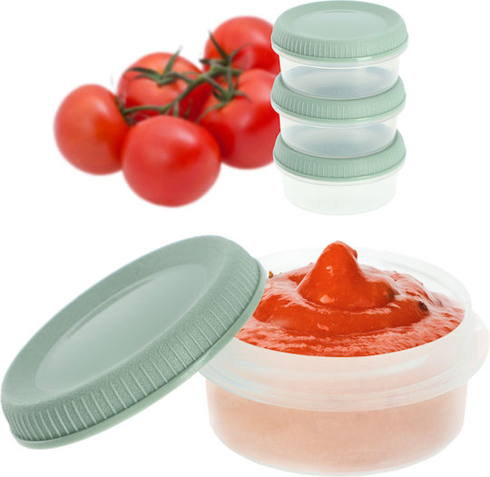 Containere pentru Alimente 3buc Cupe pentru Sos Rotunde 3x0.08l Smart Eco To Go Ø7x10cm Verde Deschis