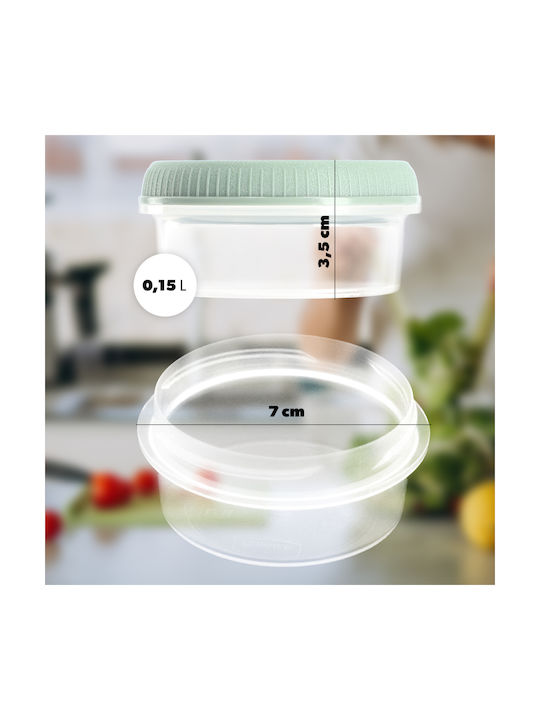 Food Containers 3 Pieces Sauce Cups Round 3x0.08L Smart Eco To Go Ø7x10cm Light Green
