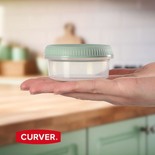 Containere pentru Alimente 3buc Cupe pentru Sos Rotunde 3x0.08l Smart Eco To Go Ø7x10cm Verde Deschis