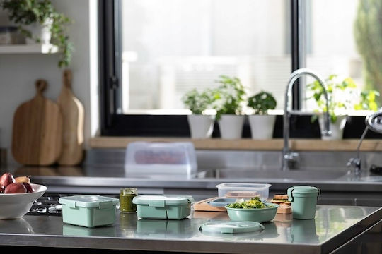 Set de prânz Recipient alimentar dreptunghiular 1,2l Smart Eco To Go 20x15x9cm Verde Soft