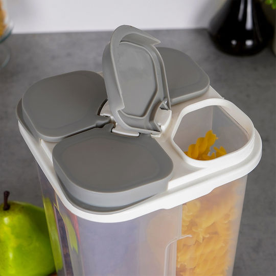 Excellent Houseware Δοχείο Φαγητού Πλαστικό Διάφανο με Χωρίσματα 3lt