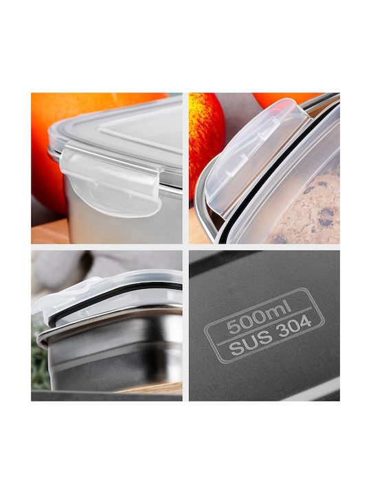 Excellent Houseware Δοχείο Φαγητού Inox Γκρι 500ml