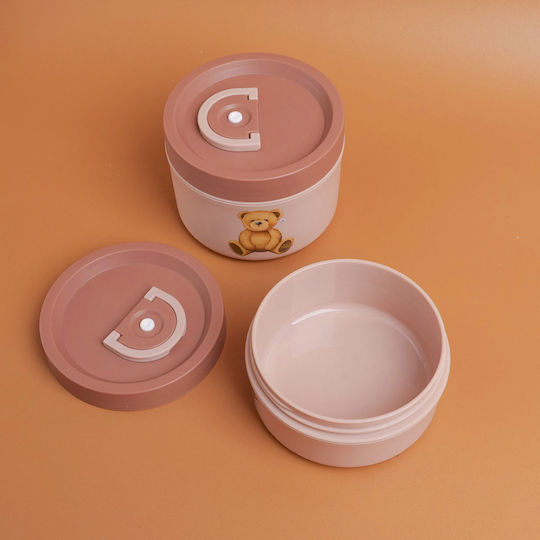Teddy Island Series – Lunch Box Set 3 Pieces 400ml + 600ml Brown Hs-bdh6001