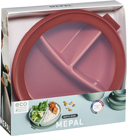 Mepal Plastic Lunch Box Purple with Compartments