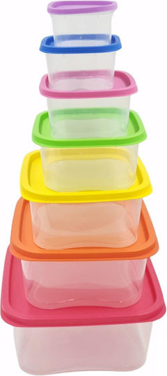 Sidirela Rainbow Set Plastic Lunch Boxes Multicolour 7 Pieces
