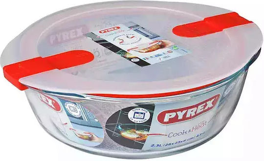 Pyrex Cook & Heat Δοχείο Φαγητού Γυάλινο Κόκκινο 2.3lt
