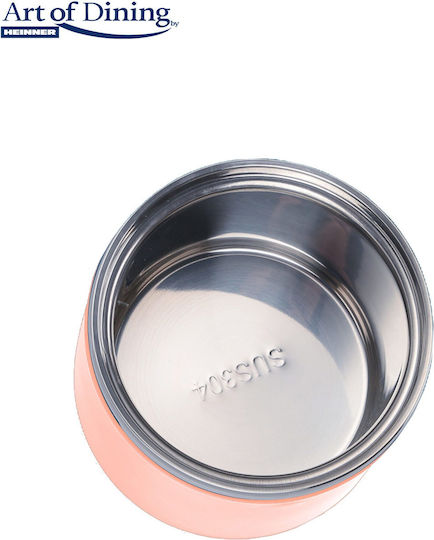 Heinner Loca Δοχείο Φαγητού Inox Ροζ με Χωρίσματα 600ml