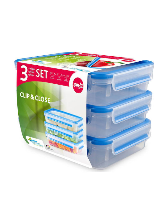 Emsa Cutie pentru Mâncare Plastic Transparent 22.5cm 3buc